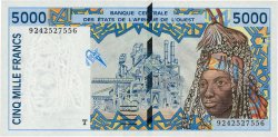 5000 Francs ESTADOS DEL OESTE AFRICANO  1992 P.813Ta FDC