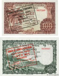 100 et 500 Bipkwele Lot EQUATORIAL GUINEA  1980 P.18 et 19 UNC