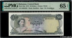 10 Dollars BAHAMAS  1965 P.38a