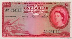 1 Dollar EAST CARIBBEAN STATES  1958 P.07c fST+