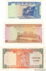 1, 2 et 5 Rupees Lot CEYLAN  1959 P.056b, P.057b et P.058c pr.NEUF