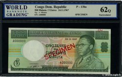 5 Zaïres - 500 Makuta Spécimen CONGO, DEMOCRATIQUE REPUBLIC  1967 P.013s UNC-