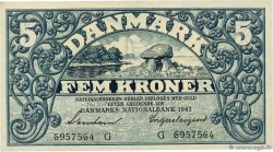 5 Kroner DENMARK  1942 P.030g AU+