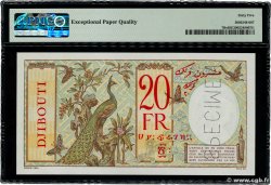 20 Francs Spécimen YIBUTI  1941 P.07Bs FDC