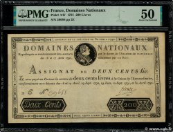 200 Livres filigrane 1792 FRANCE  1792 Ass.29b XF+