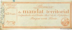 100 Francs sans série Vérificateur FRANCE  1796 Ass.60v XF+
