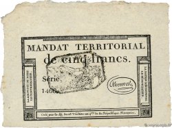 5 Francs Monval cachet noir FRANCE  1796 Ass.63b AU