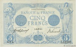 5 Francs BLEU FRANKREICH  1916 F.02.40 fVZ