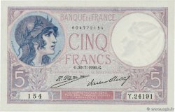 5 Francs FEMME CASQUÉE FRANCIA  1926 F.03.10 q.FDC