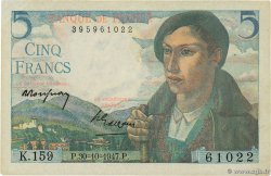 5 Francs BERGER FRANKREICH  1947 F.05.07a VZ+