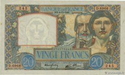 20 Francs TRAVAIL ET SCIENCE FRANCIA  1941 F.12.20 MBC+