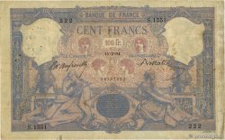 100 Francs BLEU ET ROSE Numéro spécial FRANCE  1894 F.21.07 pr.TB