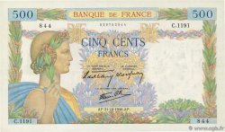 500 Francs LA PAIX FRANKREICH  1940 F.32.08 fVZ