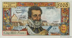 5000 Francs HENRI IV FRANCE  1957 F.49.01 pr.SUP