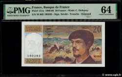 20 Francs DEBUSSY FRANKREICH  1980 F.66.01W2 fST+