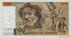 100 Francs DELACROIX imprimé en continu Fauté FRANCIA  1993 F.69bis.08 EBC+