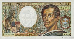 200 Francs MONTESQUIEU Numéro spécial FRANCIA  1990 F.70.10b BB