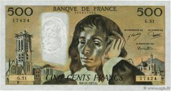 500 Francs PASCAL FRANCE  1975 F.71.13 UNC-