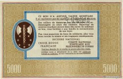 5000 Francs BON DE SOLIDARITÉ Annulé FRANCE  1941 KL.13 SUP+