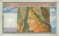 1000 Francs TRÉSOR PUBLIC FRANCIA  1955 VF.35.01 q.BB