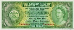 1 Dollar Petit numéro BRITISH HONDURAS  1970 P.28c q.FDC