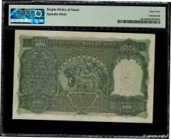 100 Rupees INDIEN
 Bombay 1937 P.020a fST+