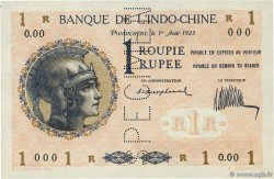 1 Roupie - 1 Rupee Spécimen FRANZÖSISCHE-INDIEN  1923 P.04bs fST+