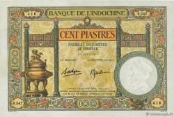 100 Piastres FRANZÖSISCHE-INDOCHINA  1936 P.051d VZ+