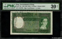 1/4 Dinar IRAK  1942 P.016a TTB