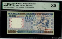1000 Francs KATANGA  1962 P.14a VF+