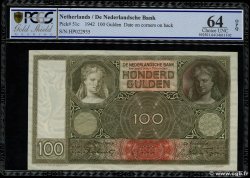 100 Gulden NETHERLANDS  1942 P.051c UNC-