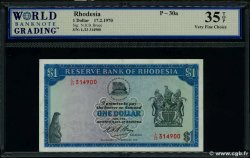 1 Dollar RHODESIA  1970 P.30a q.SPL