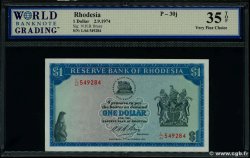 1 Dollar RHODESIA  1974 P.30j