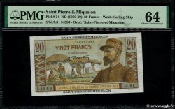 20 Francs Émile Gentil SAINT-PIERRE UND MIQUELON  1946 P.24 fST+