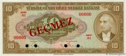 10 Lira Spécimen TURKEY  1948 P.148s UNC