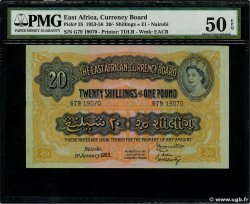 20 Shillings - 1 Pound EAST AFRICA  1955 P.35