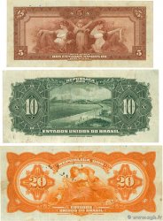 5, 10 et 20 Mil Reis Lot BRASIL  1931 P.029b, P.039d et P.048c BC a MBC