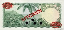 5 Dollars Spécimen EAST CARIBBEAN STATES  1965 P.14ps AU