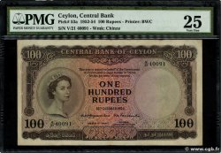 100 Rupees CEYLON  1954 P.53 BB