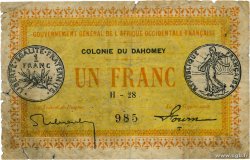 1 Franc DAHOMEY  1917 P.02b q.B