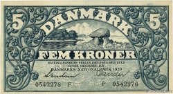 5 Kroner DANEMARK  1939 P.030b SPL+