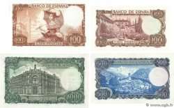 100, 500 et 1000 Pesetas Lot SPAIN  1965 P.150-154 UNC-