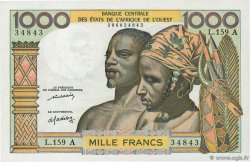 1000 Francs Numéro radar ESTADOS DEL OESTE AFRICANO  1977 P.103Al SC