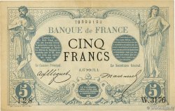 5 Francs NOIR FRANCIA  1873 F.01.23 MBC+ a EBC