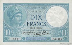 10 Francs MINERVE modifié FRANCIA  1939 F.07.06 AU