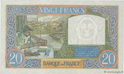 20 Francs TRAVAIL ET SCIENCE FRANCIA  1939 F.12.01 q.FDC