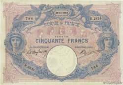 50 Francs BLEU ET ROSE FRANKREICH  1904 F.14.16 fVZ