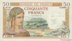 50 Francs CÉRÈS FRANCIA  1936 F.17.28 SPL
