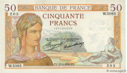 50 Francs CÉRÈS FRANCE  1936 F.17.30 XF+