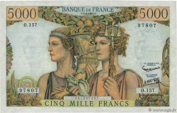 5000 Francs TERRE ET MER FRANCE  1957 F.48.13 XF